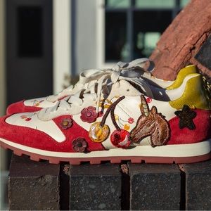 *SOLD* Coach Embellished Sneakers with Unicorn and Cherry Patches Size 8.5